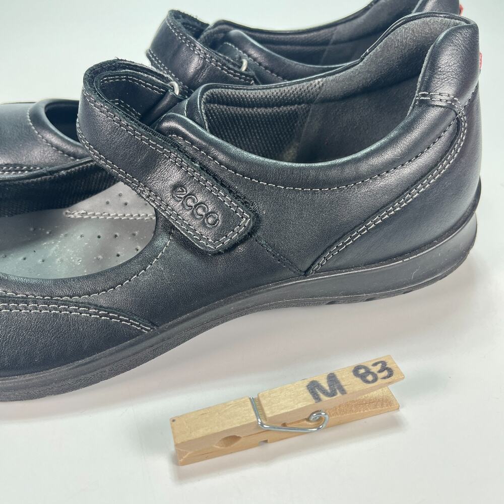 ECCO Dash Mary Jane Black Leather Comfort Flats Shoes Women's Size US 8.5 EU 39 - Picture 11 of 11